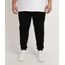Calca-de-Sarja-Masculina-Plus-Size-Jogger-com-Bolso-Preta-9959327-Preto_1