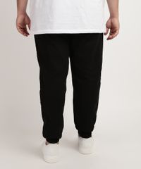 Calca-de-Sarja-Masculina-Plus-Size-Jogger-com-Bolso-Preta-9959327-Preto_2