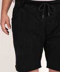 Bermuda-de-Sarja-Masculina-Plus-Size-Relaxe-com-Bolso-Preta-9958926-Preto_4