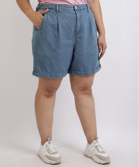 Bermuda-Jeans-Feminina-Mindset-Plus-Size-com-pregas-Cintura-Alta-Azul-9958940-Azul_1
