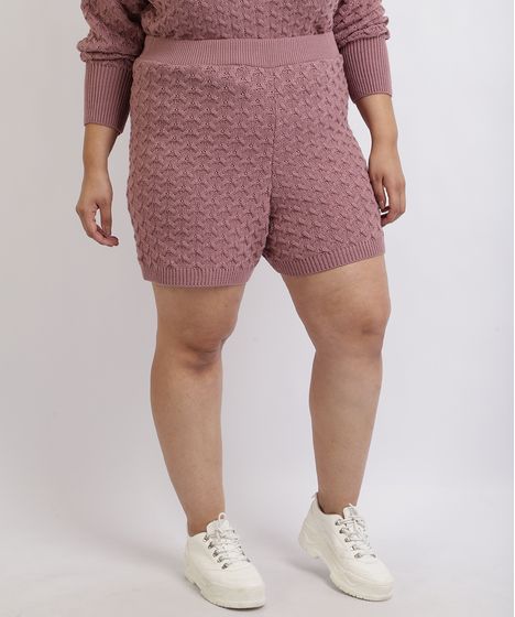 short plus size cintura alta