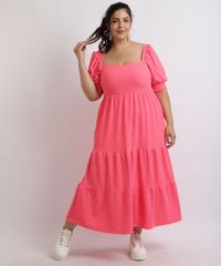 Vestido-Feminino-Mindset-Plus-Size-Midi-Canelado-Com-Babado-Manga-Curta-Bufante-Pink-9959522-Pink_1