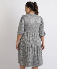 Vestido-Feminino-Mindset-Plus-Size-Midi-Estampado-Xadrez-Com-Babado-Manga-7-8-Bufante-Preto-9959524-Preto_2