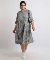Vestido-Feminino-Mindset-Plus-Size-Midi-Estampado-Xadrez-Com-Babado-Manga-7-8-Bufante-Preto-9959524-Preto_3