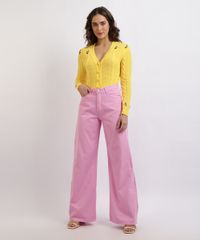 Cardigan-Feminino-Mindset-com-Bordado-de-Flores-Decote-V-e-Botoes-Amarelo-9960566-Amarelo_3