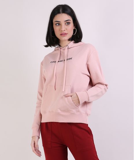 Blusao-de-Moletom-Feminino--Courage-Inside--com-Bolso-Canguru-Rosa-9951059-Rosa_1