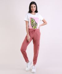 Blusa-Feminina-com-Estampa-de-Folhagem-Simplify-Manga-Curta-Decote-Redondo--Off-White-9954323-Off_White_3