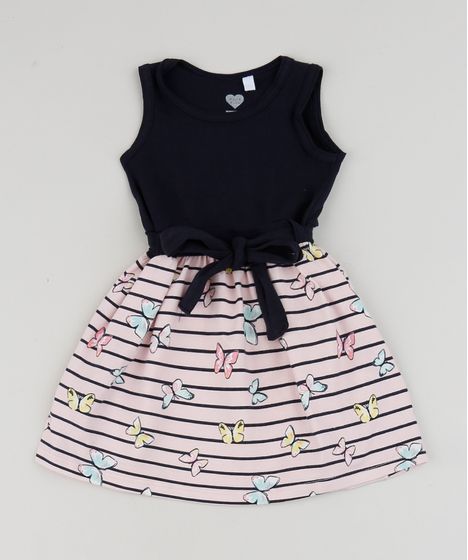 vestido de listra infantil