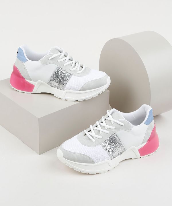 Tênis Feminino Bebece Chunky com Glitter Branco 35