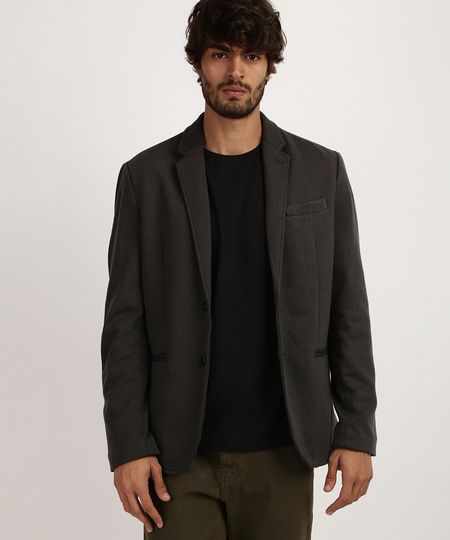 Blazer-Masculino-em-Piquet-com-Botoes-Manga-Longa-Preto-9784547-Preto_1