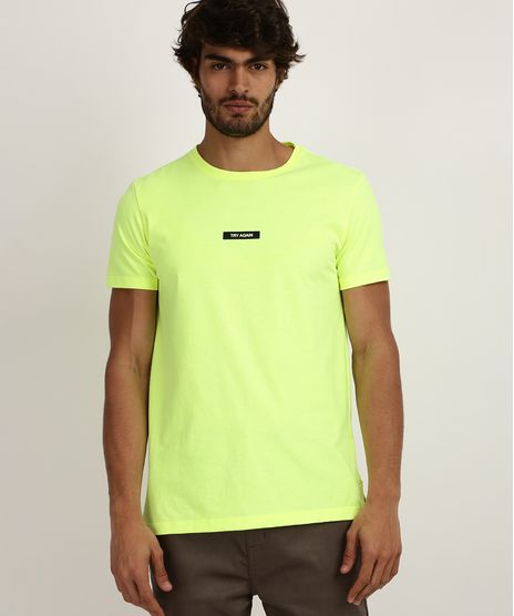 Camiseta-Masculina-Slim--Try-Again--Manga-Curta-Gola-Careca-Amarelo-Neon-9951212-Amarelo_Neon_1