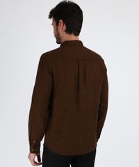 Camisa-Masculina-Tradicional-com-Bolso-Manga-Longa--Marrom-9813188-Marrom_2