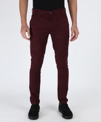 Calca-de-Sarja-Masculina-Skinny-com-Bolsos-Vinho-9874894-Vinho_1
