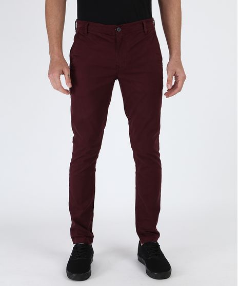 Calca-de-Sarja-Masculina-Skinny-com-Bolsos-Vinho-9874894-Vinho_1