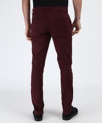 Calca-de-Sarja-Masculina-Skinny-com-Bolsos-Vinho-9874894-Vinho_2