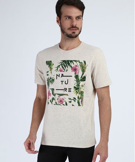 Camiseta-Masculina--Nature--Folhagens-Manga-Curta-Gola-Careca-Bege-9950847-Bege_1