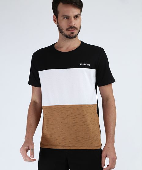 Camiseta-Masculina-com-Recorte--Wild-Motors--Manga-Curta-Gola-Careca-Preto-9951045-Preto_1