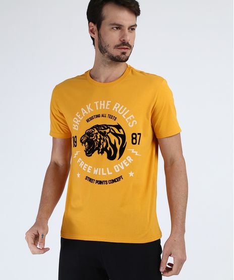 Camiseta-Masculina-Tigre-Manga-Curta-Gola-Careca-Amarela-9952221-Amarelo_1