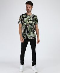 Camiseta-Estampada-de-Folhagem-Manga-Curta-Decote-Careca-Preta-9953053-Preto_3