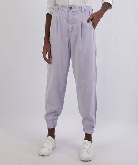 Calca-com-Linho-Feminina-Jogger-com-Bolsos-Lilas-9955725-Lilas_1