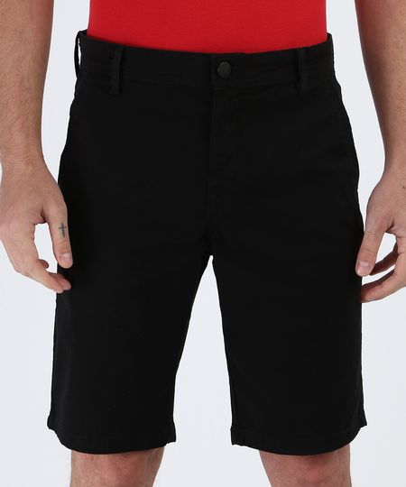 Bermuda-de-Sarja-Masculina-Slim-Chino-Preta-9956021-Preto_1