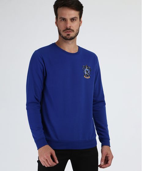 Blusao-de-Moletom-Masculino-Ravenclaw-Harry-Potter-Gola-Careca-Azul-Marinho-9956326-Azul_Marinho_1