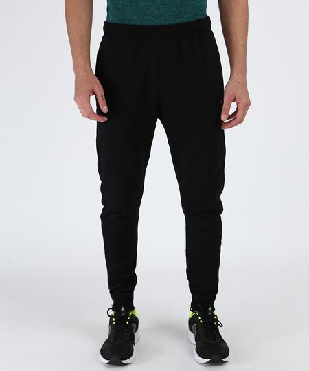 Calça de Moletom Masculina Ace Jogger com Recorte Lateral Preta - cea