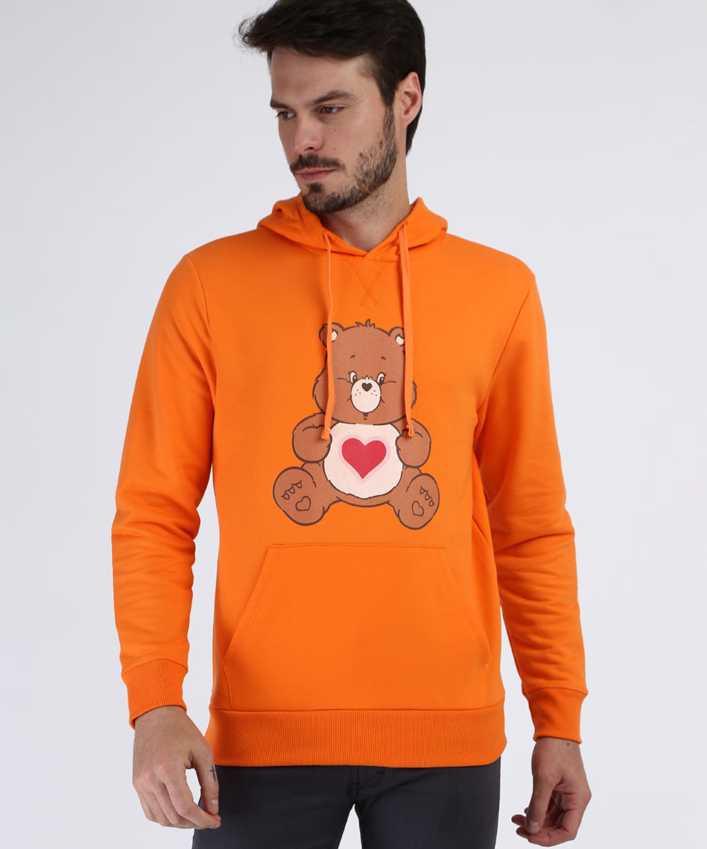 Blusao-de-Moletom-Masculino-Ursinhos-Carinhosos-com-Capuz--Laranja-9956796-Laranja_1
