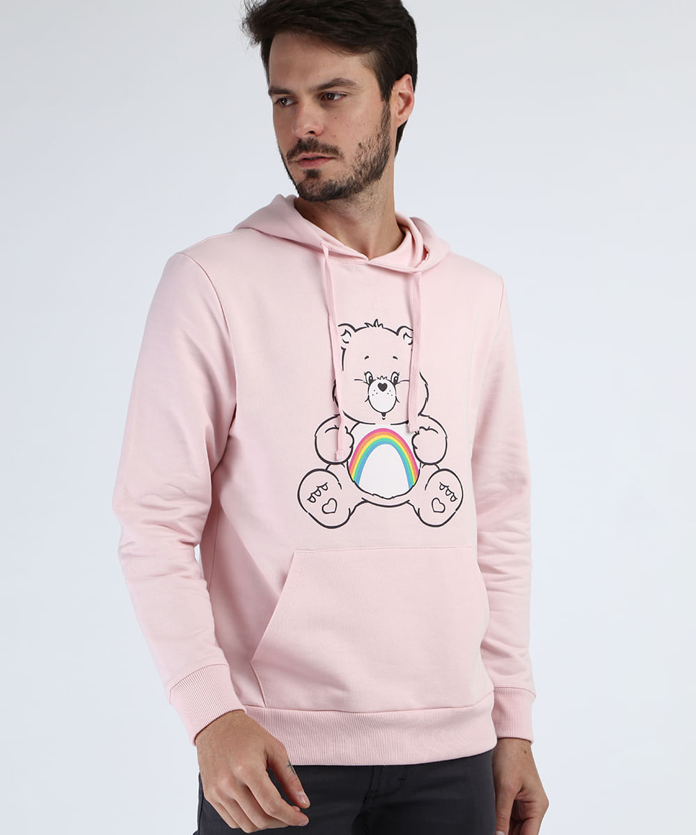 Blusao-de-Moletom-Masculino-Ursinhos-Carinhosos-com-Capuz--Rosa-9956797-Rosa_1