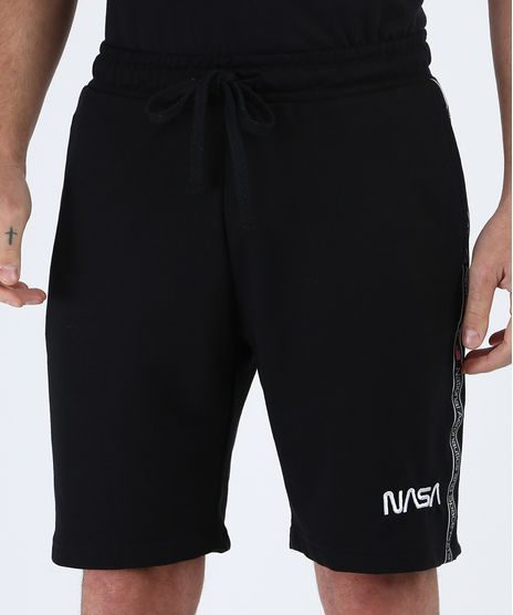 Bermuda-de-Moletom-Masculina-Nasa-com-Listra-Lateral-Preta-9957264-Preto_1
