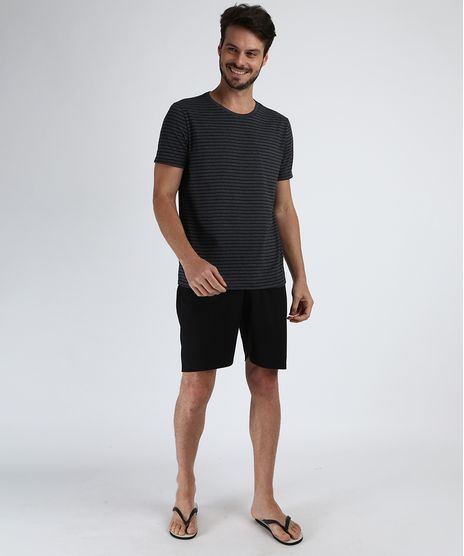 Pijama-Masculino-Listrado-Manga-Curta-Gola-Careca-Cinza-Mescla-Escuro-9958032-Cinza_Mescla_Escuro_1