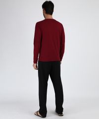 Pijama-Masculino-Camiseta-Manga-Longa-Gola-Careca-Vinho-9958036-Vinho_2