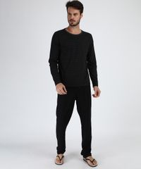 Pijama-Masculino-Camiseta-Estampa-Listrada-Manga-Longa-Gola-Careca-Preto-9958039-Preto_1