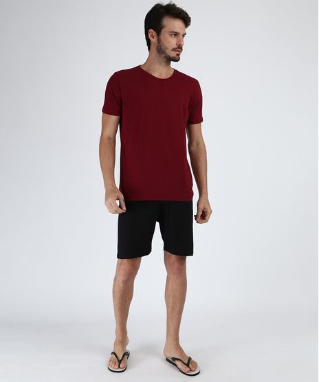 Pijama-Masculino-Manga-Curta-Gola-Careca-Vinho-9960868-Vinho_1
