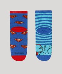 Kit-de-2-Meias-Infantis-Cano-Medio-Super-Homem-Estampadas-Azul-9932145-Azul_2