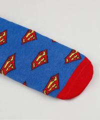 Kit-de-2-Meias-Infantis-Cano-Medio-Super-Homem-Estampadas-Azul-9932145-Azul_3