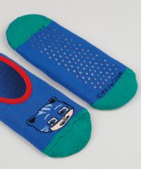 Meia-Infantil-Sapatilha-Menino-Gato-PJ-Masks-Atoalhada-com-Sola-Antiderrapante-Azul-Marinho-9932604-Azul_Marinho_2