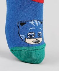 Meia-Infantil-Sapatilha-Menino-Gato-PJ-Masks-Atoalhada-com-Sola-Antiderrapante-Azul-Marinho-9932604-Azul_Marinho_3