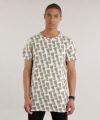 Camiseta-Longa-Estampada-de-Abacaxis-Amarelo-Claro-8705288-Amarelo_Claro_1
