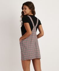 Salopete-Feminina-Estampado-de-Xadrez-com-Ziper-e-Bolsos-Preta-9816995-Preto_2