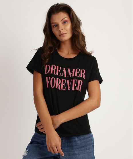 Blusa-Feminina--Dreamer-Forever--Manga-Curta-Decote-Redondo-Preta-9942671-Preto_1