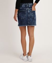 Saia-Jeans-Feminina-Curta-Clochard-Destroyed-com-Cinto-Azul-Escuro-9950647-Azul_Escuro_2