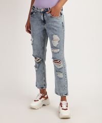 Calca-Jeans-Feminina-Boyfriend-Cintura-Media-Destroyed-Azul-9950707-Azul_1