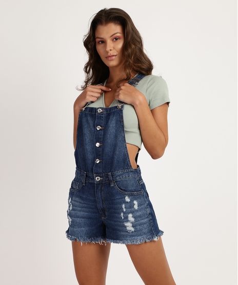Jardineira-Jeans-Feminina-Destroyed-com-Bolsos-Azul-9951718-Azul_1