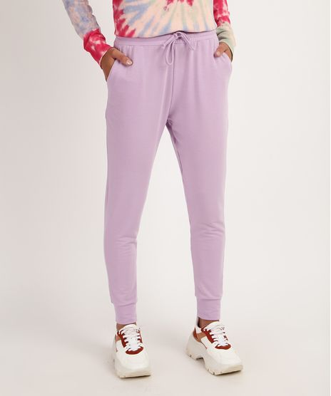 Calca-Feminina-em-Moletom-com-Cordao-e-Bolsos-Cintura-Media-Roxa-9951737-Roxo_1