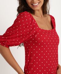 Blusa-Feminina-Estampada-de-Poa-Manga-3-4-Decote-Reto-Vermelha-9952218-Vermelho_4