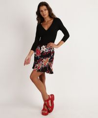 Saia-Feminina-Curta-Estampada-Floral-com-Babado-Preta-9949018-Preto_3