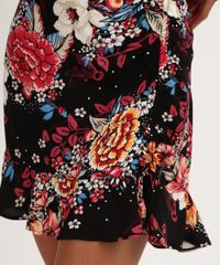 Saia-Feminina-Curta-Estampada-Floral-com-Babado-Preta-9949018-Preto_4
