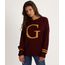 Sueter-de-Trico-Feminino-Harry-Potter-Grifinoria-Decote-Redondo-Vinho-9955599-Vinho_1
