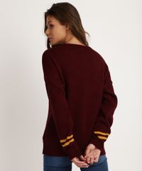 Sueter-de-Trico-Feminino-Harry-Potter-Grifinoria-Decote-Redondo-Vinho-9955599-Vinho_2